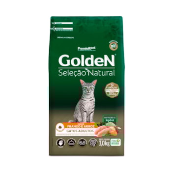 Ração Golden Seleção Natural para Gatos Adultos Sabor Frango e Arroz
