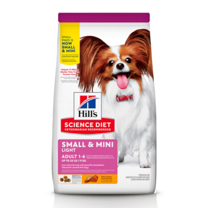 Ração Hill's Science Diet Light com Baixas Calorias Cães Adultos Pequenos e Mini Sabor Frango
