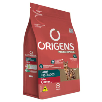 Ração Origens Premium Especial Gatos Castrados Sabor Carne