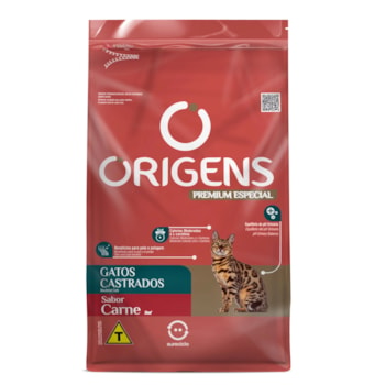 Ração Origens Premium Especial Gatos Castrados Sabor Carne