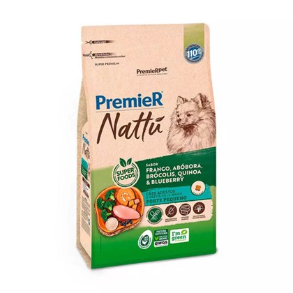 Ração Premier Nattu para Cães Adultos de Raças Pequenas Sabor Abóbora