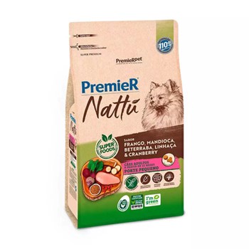 Ração Premier Nattu para Cães Adultos de Raças Pequenas Sabor Mandioca