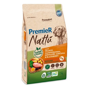 Ração Premier Nattu para Cães Adultos Sabor Mandioquinha 12 kg