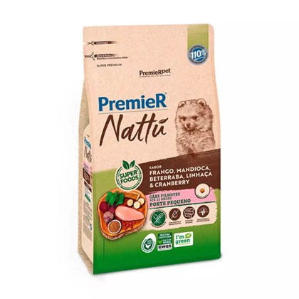 Ração Premier Nattu para Cães Filhotes de Raças Pequenas Sabor Mandioca