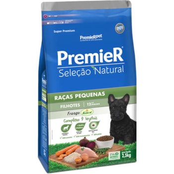 Ração Premier Seleção Natural para Cães Filhotes Raças Pequenas Sabor Frango