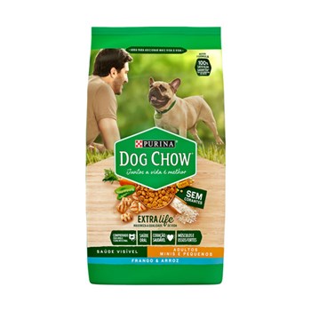 Ração Seca Dog Chow Extra Life Frango e Arroz para Cães Adultos de Raças Minis e Pequenas