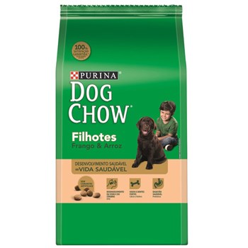 Ração Seca Dog Chow para Cães Filhotes Sabor Frango e Arroz