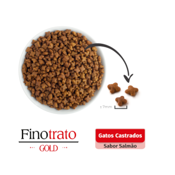 Ração Seca Finotrato Gold Gatos Castrados Salmão