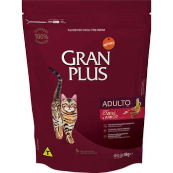Ração Seca GranPlus Carne e Arroz para Gatos Adultos