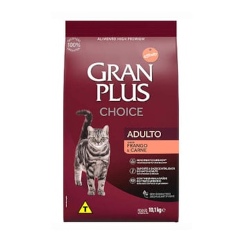 Ração Seca GranPlus Choice Frango e Carne para Gatos Adultos 10,1kg