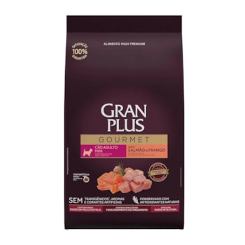 Ração Seca GranPlus Gourmet Salmão e Frango para Cães Adultos Raças Mini e Pequenas Ração Seca GranPlus Gourmet Salmão e Frango para Cães Adultos Raças Mini e Pequenas