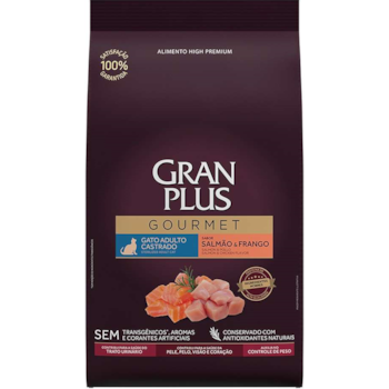 Ração Seca GranPlus Gourmet Salmão e Frango para Gatos Castrados