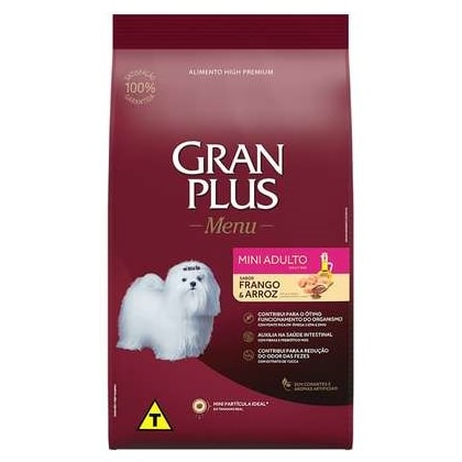 Ração Seca GranPlus Menu Frango e Arroz para Cães Adultos de Raças Mini e Pequenas