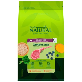 Ração Seca Guabi Natural Cordeiro e Aveia para Cães Adultos Raças Média 12kg Ração Seca Guabi Natural Cordeiro e Aveia para Cães Adultos Raças Média 12kg