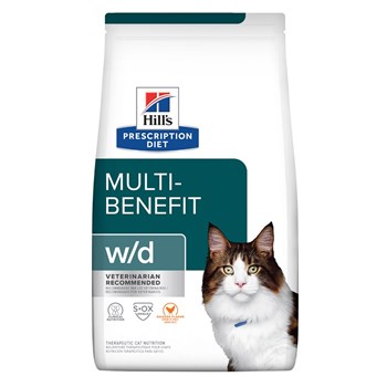 Ração Seca Hill's Prescription Diet W/D Controle do Peso e Glicêmico para Gatos Adultos Diabéticos 1,81kg