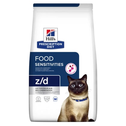 Ração Seca Hill's Prescription Diet Z/D para Gatos Adultos com Alergias e Problemas de Pele