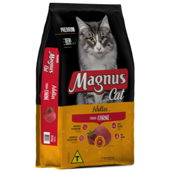 Ração Seca Magnus Cat Premium Gatos Adultos Sabor Carne 1kg