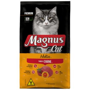 Ração Seca Magnus Cat Premium Gatos Adultos Sabor Carne 1kg