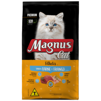 Ração Seca Magnus Cat Premium Gatos Filhotes Sabor Carne e Frango 1kg
