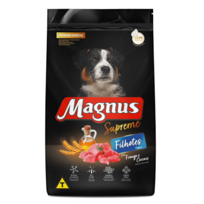Ração Seca Magnus Premium Especial Supreme Cães Filhotes Sabor Frango e Cereais 900g
