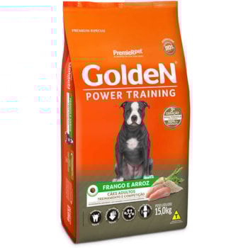 Ração Seca Premier Golden Power Training para Cães Adultos Sabor Frango e Arroz Ração Seca Premier Golden Power Training para Cães Adultos Sabor Frango e Arroz