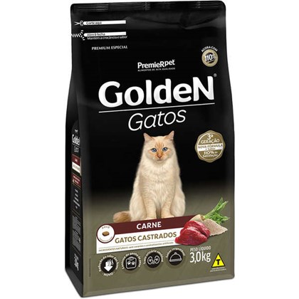 Ração Seca Premier Pet Golden Carne Gatos Castrados
