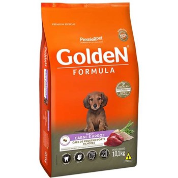 Ração Seca Premier Pet Golden Formula para Cães Filhotes de Pequeno Porte Sabor Carne e Arroz
