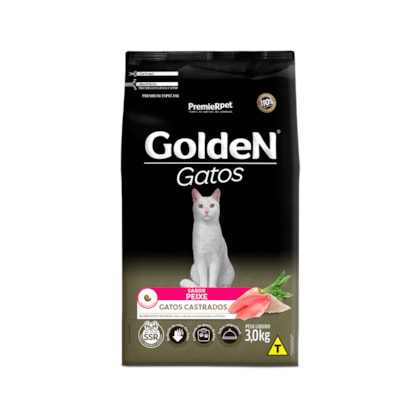 Ração Seca Premier Pet Golden Gato Castrado Peixe