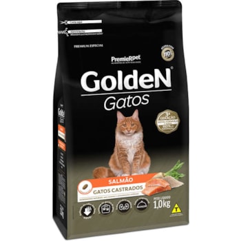 Ração Seca Premier Pet Golden Gatos Castrados Salmão