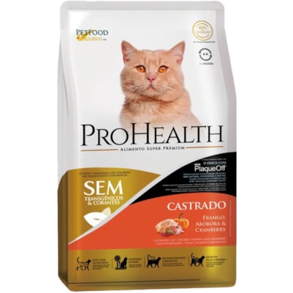 Ração Seca ProHealth para Gatos Castrados Sabor Frango Abóbora e Cranberry