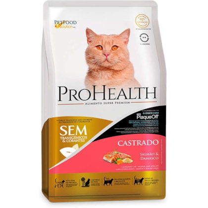 Ração Seca ProHealth para Gatos Castrados Sabor Salmão e Damasco