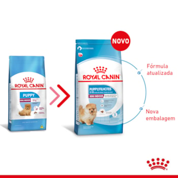 Ração Seca Royal Canin Mini Indoor Puppy para Cães Filhotes de Porte Pequeno