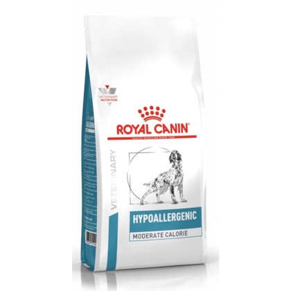 Ração Seca Royal Canin Veterinary Diet Hypoallergenic Moderate Calorie para Cães Adultos com Sensibilidades Alimentares