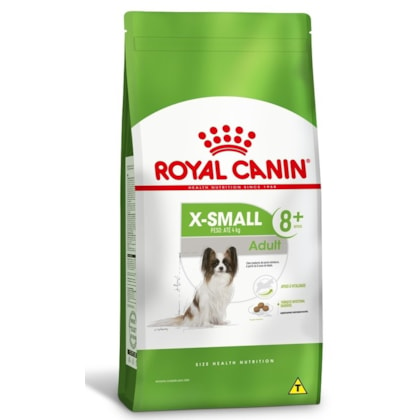 Ração Seca Royal Canin X-Small Adult 8+ para Cães Adultos e Idosos de Porte Miniatura com 8 Anos ou mais