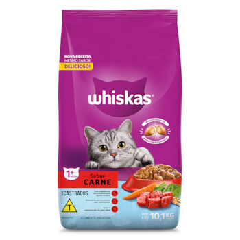 Ração Seca Whiskas Carne para Gatos Castrados 10,1kg