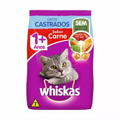 Ração Seca Whiskas Carne para Gatos Castrados 10,1kg