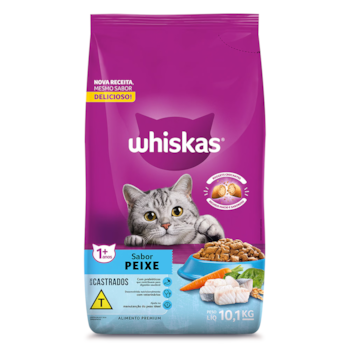 Ração Seca Whiskas Peixe para Gatos Castrados 10,1kg