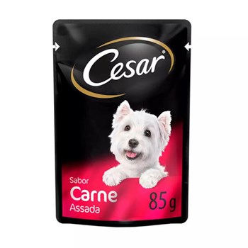 Ração Úmida Cesar Sachê Sabor Carne Assada ao Molho para Cães Adultos
