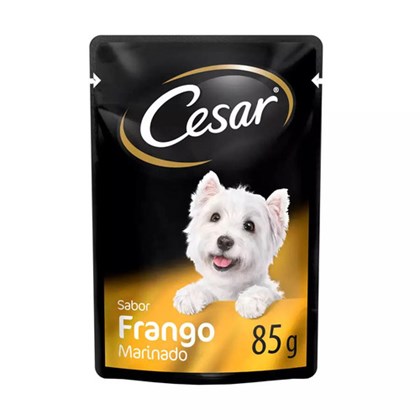 Ração Úmida Cesar Sachê Sabor Frango Marinado ao Molho para Cães Adultos