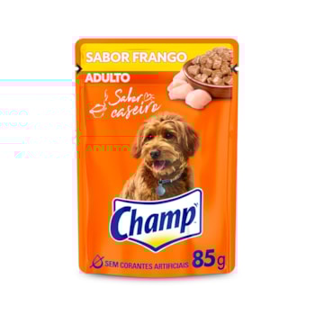 Ração Úmida Champ Sachê para Cães Adultos Sabor Frango 85g