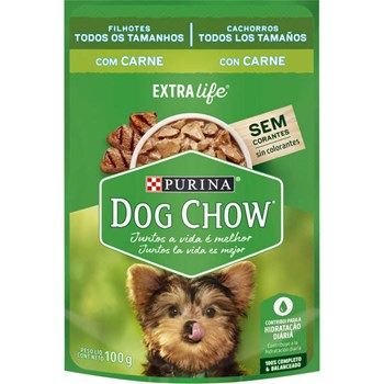 Ração Úmida Dog Chow Extra Life Sachê Carne para Cães Adultos