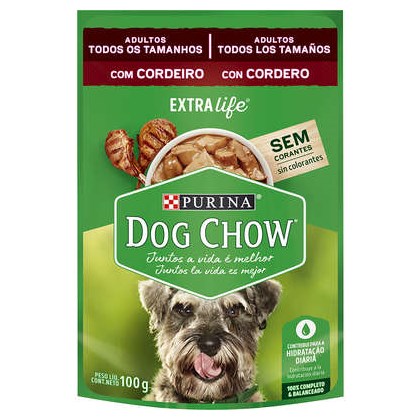 Ração Úmida Dog Chow Extra Life Sachê Cordeiro para Cães Adultos