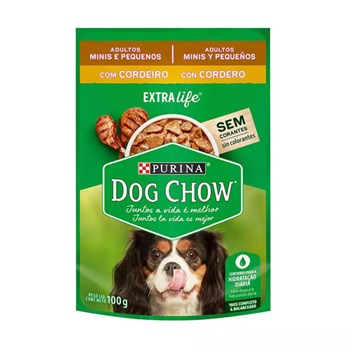 Ração Úmida Dog Chow Extra Life Sachê Cordeiro para Cães Adultos de Raças Pequenas