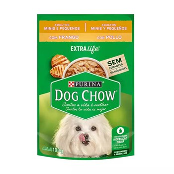 Ração Úmida Dog Chow Extra Life Sachê Frango e Arroz para Cães de Raças Pequenas