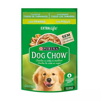 Ração Úmida Dog Chow Extra Life Sachê Frango e Arroz para Cães Filhotes