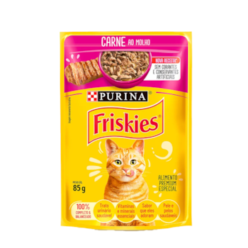 Ração Úmida Friskies Sachê Carne ao Molho para Gatos