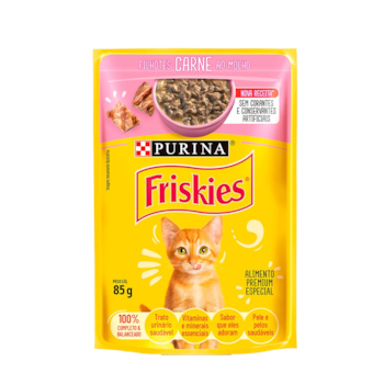 Ração Úmida Friskies Sachê Carne ao Molho para Gatos Filhotes