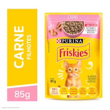 Ração Úmida Friskies Sachê Carne ao Molho para Gatos Filhotes