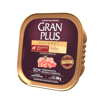 Ração Úmida GranPlus Gourmet Patê para Cães Filhotes sabor Frango 300g