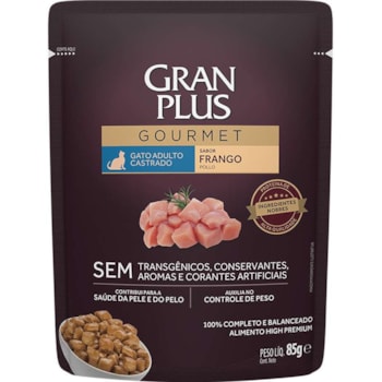 Ração Úmida GranPlus Sachê Frango para Gatos Adultos 85g Ração Úmida GranPlus Sachê Frango para Gatos Adultos 85g